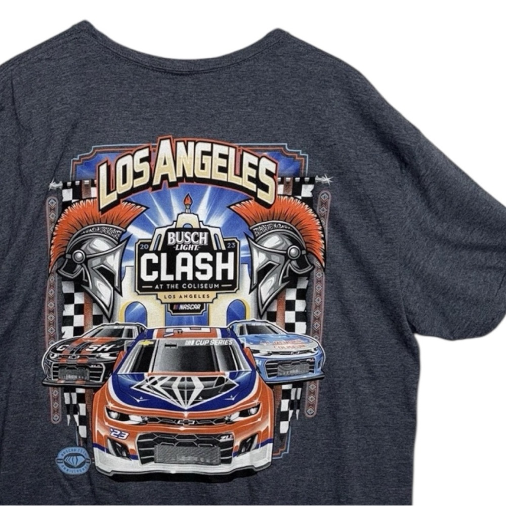 NASCAR '23 LA  Busch Light Clash At The Coliseum Grey T Shirt Unisex Size 2XL